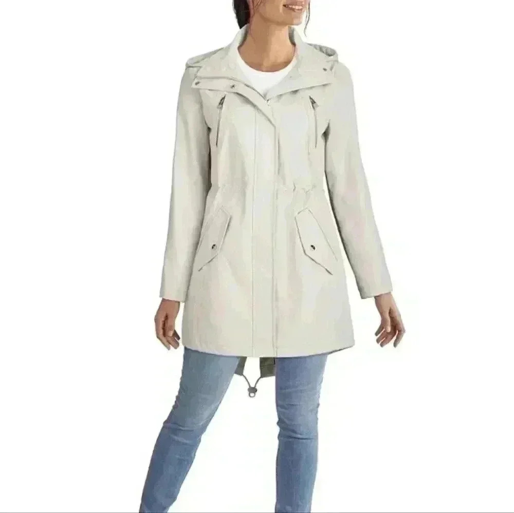KENNETH COLE Women's Hooded Anorak Rain Coat XXL